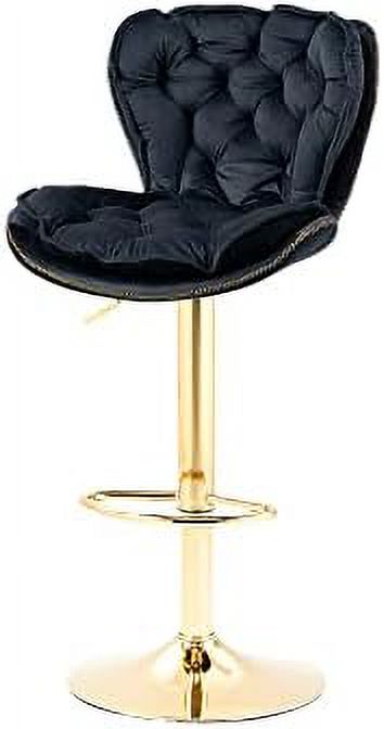 Rose Red Velvet Adjustable Counter Stools with Swivel Seat B2892
