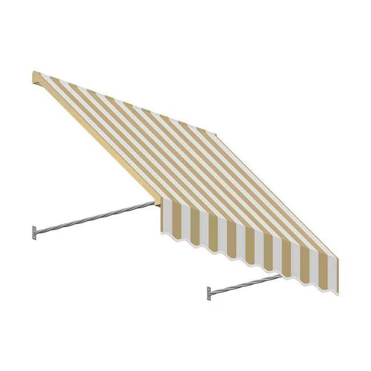 Linen & White Twisted Rope Arm Window & Entry Awning B496767