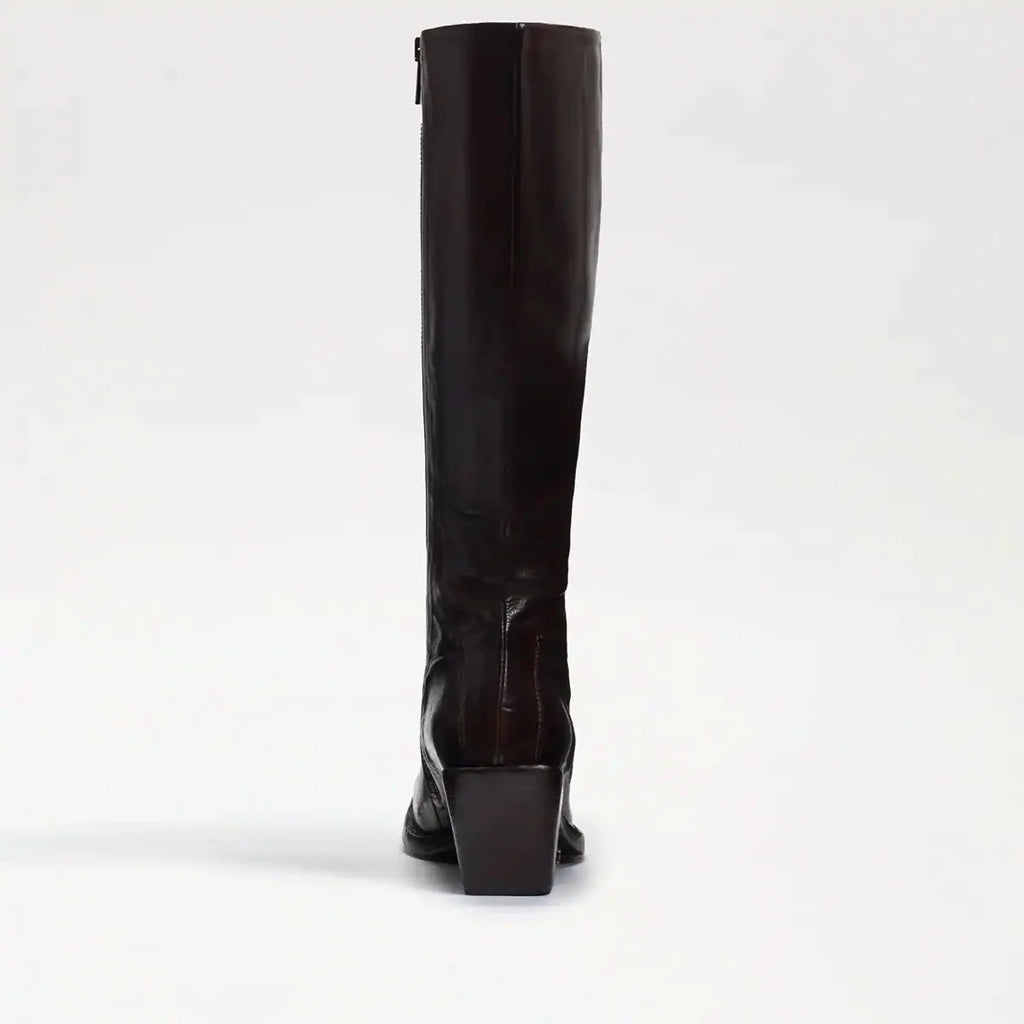 Dark Brown Washed Leather Square Toe Western Boot G55810