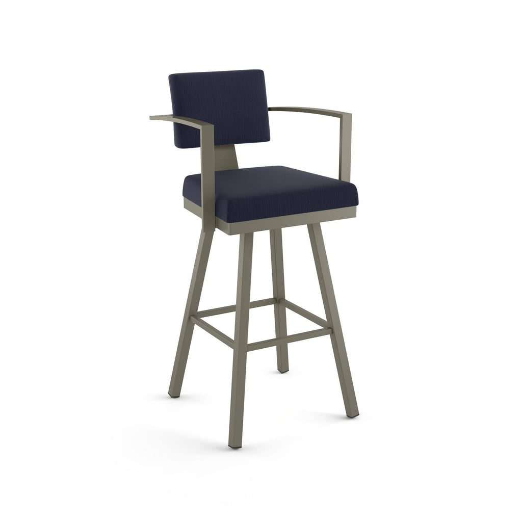 Dark Navy Blue Swivel Bar Stool with Arms D4654