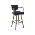 Dark Navy Blue Swivel Bar Stool with Arms D4654