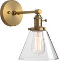 Vintage Industrial 1-Light Wall Lamp with Cone Glass Canopy V910509