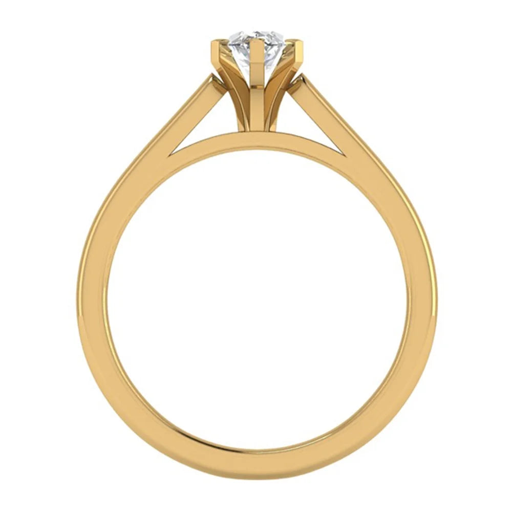 14K Gold 6 Prong Solitaire Diamond Engagement Ring X4996