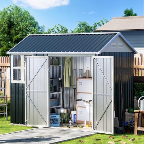 Brown Outdoor Steel Storage Shed V365379
