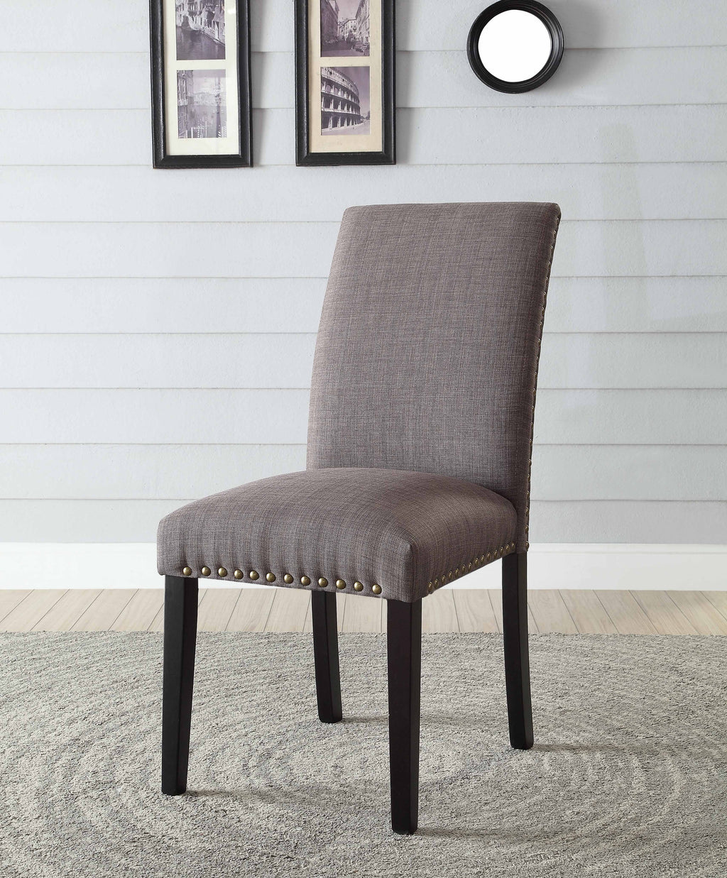 Stone Gray Linen Side Chair Set of 2 S5625
