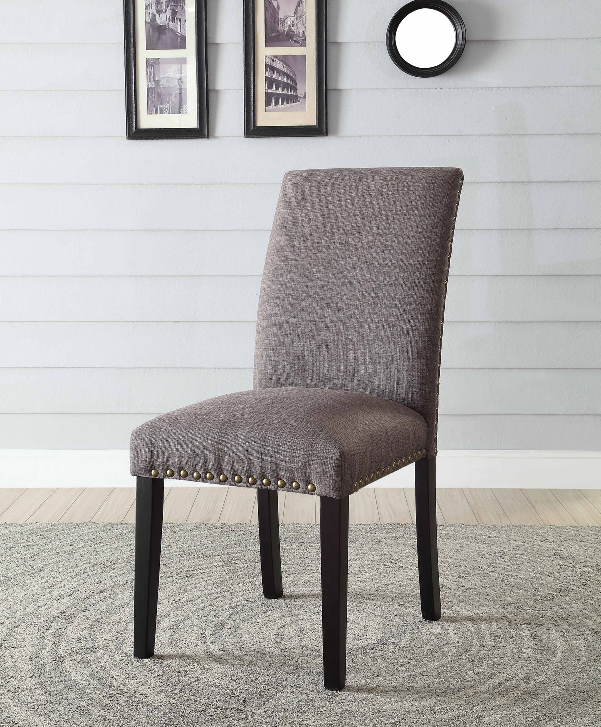 Stone Gray Linen Side Chair Set of 2 S5625