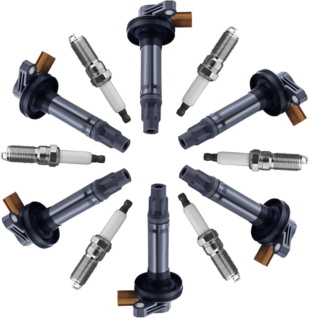 Pack of 6 Ignition Coil with 6 Iridium Spark Plug for Ford Lincoln 3.5 V6 N322452