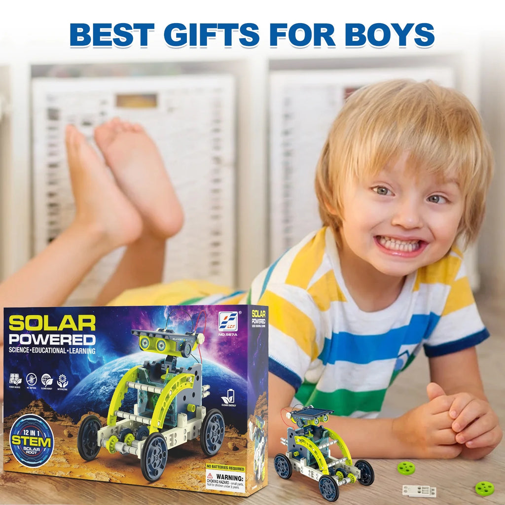 12-in-1 STEM Solar Robot Toys Educational Building Science Experiment Kit W319692