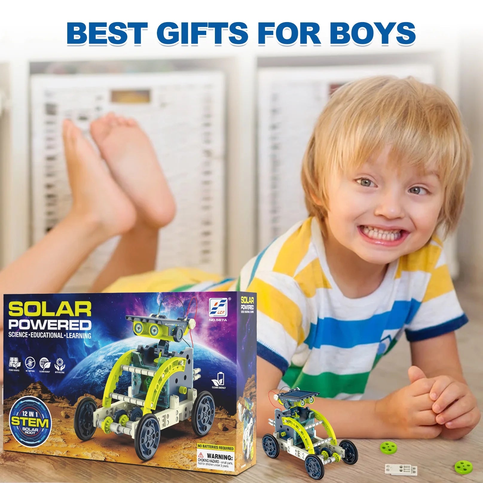 12-in-1 STEM Solar Robot Toys Educational Building Science Experiment Kit W319692