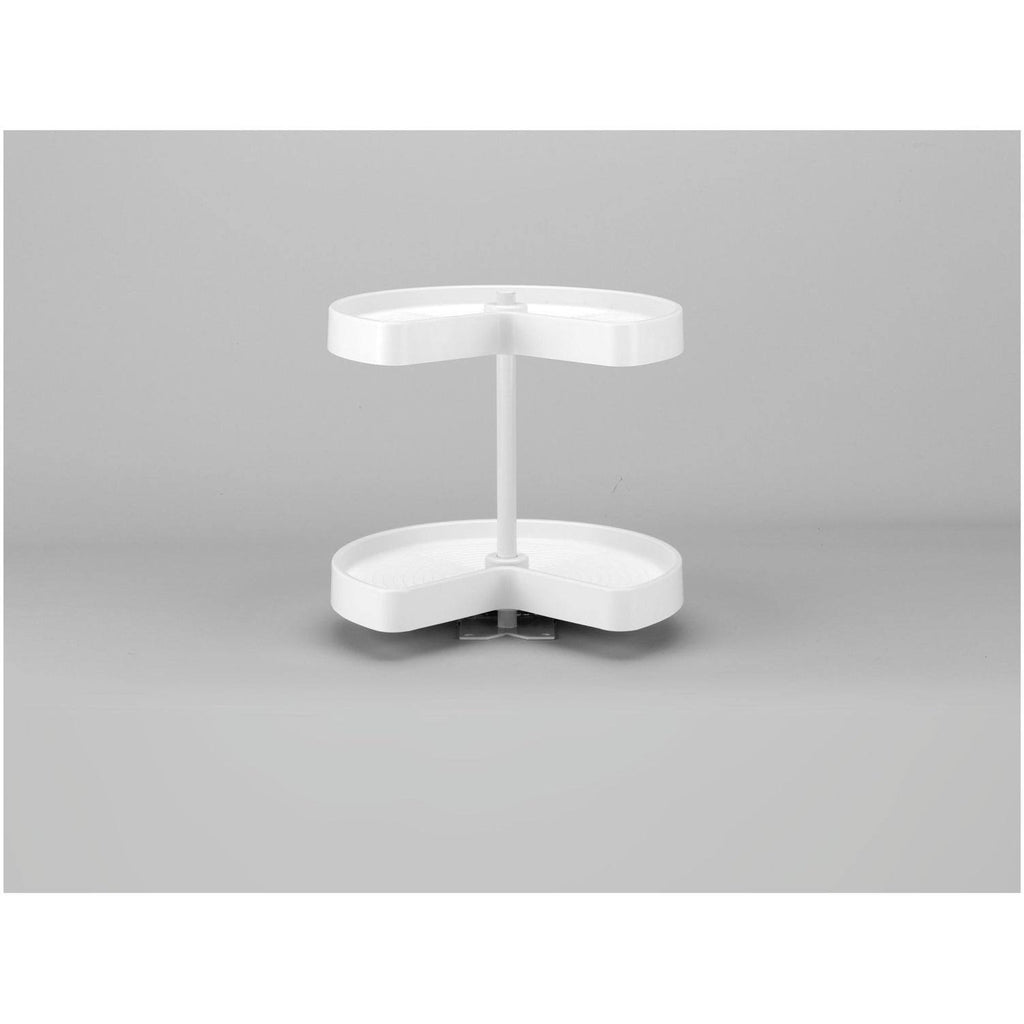 White Polymer Kidney Lazy Susan 2-Shelf E403414