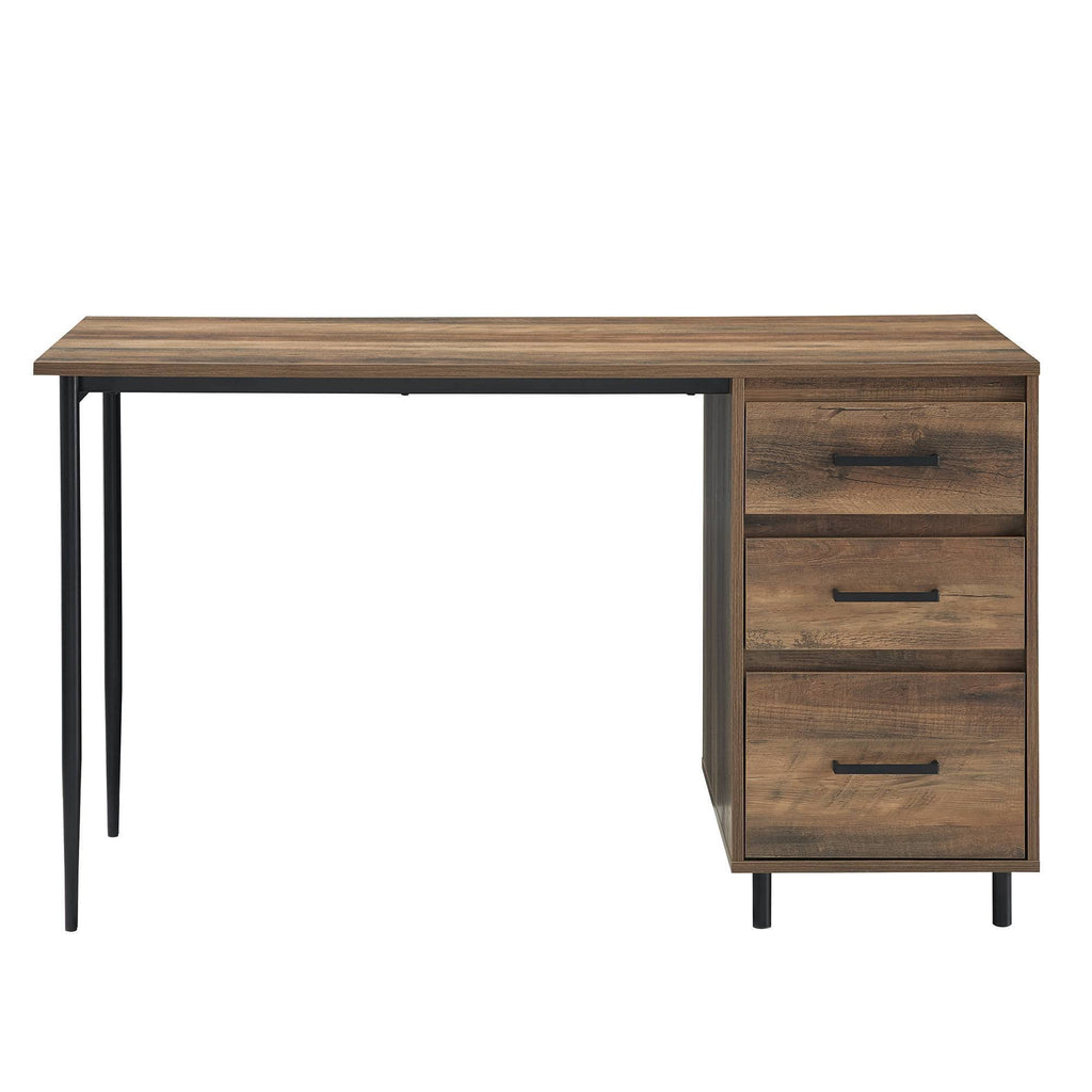 Reclaimed Barnwood 3 Drawer Executive Desk V498250