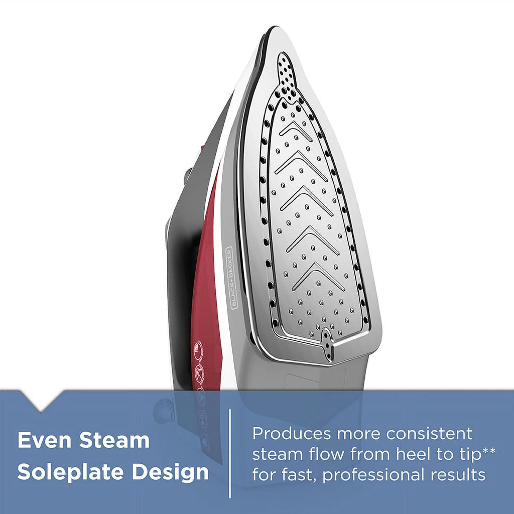Red Steam Iron D148