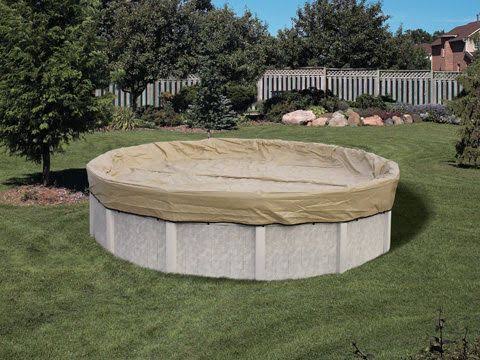 28 ft. Black Tan Round Above Ground Winter Pool Cover H514