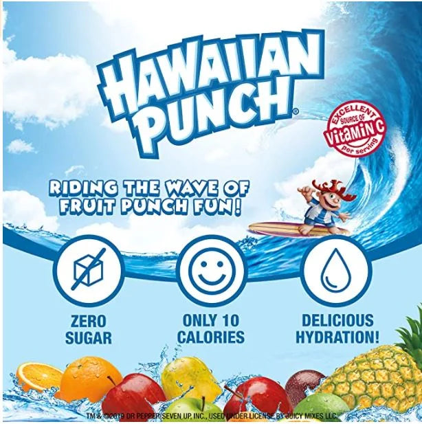 Fruit Juicy Red, Berry Blue Typhoon, Lemon Berry Squeeze, Wild Purple Smash, and Lemon Lime Smash Drink Mix G85304