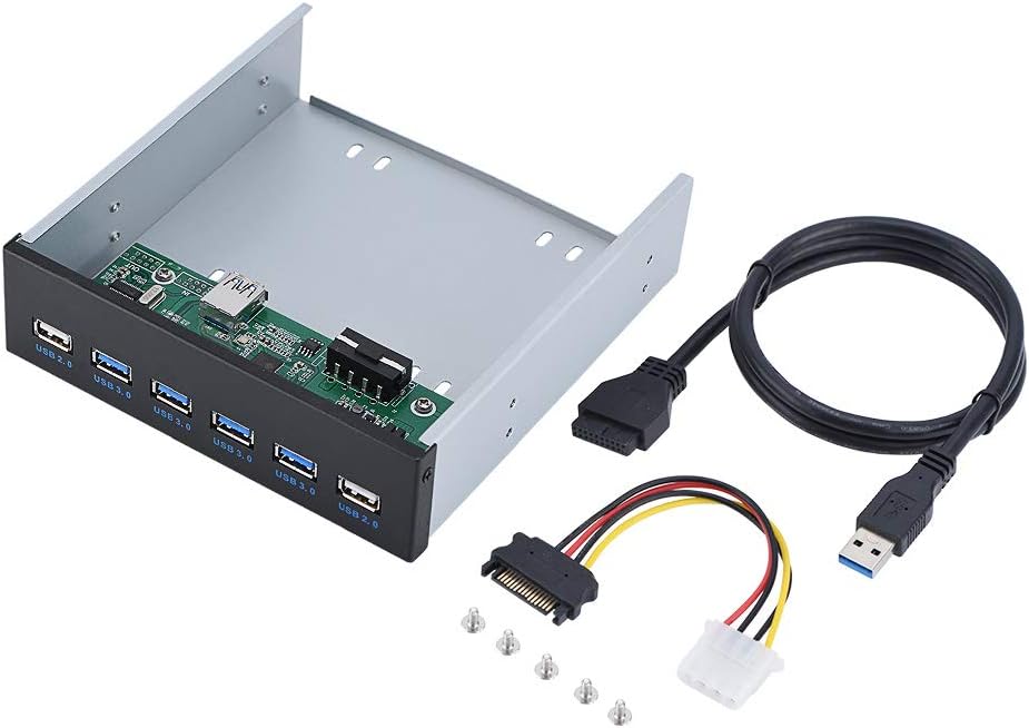 11 Port PC Front Panel with USB 3.0 Ports, eSATA Port, Card Reader, 5.25” Front Bay, Pack of 2 Y7516