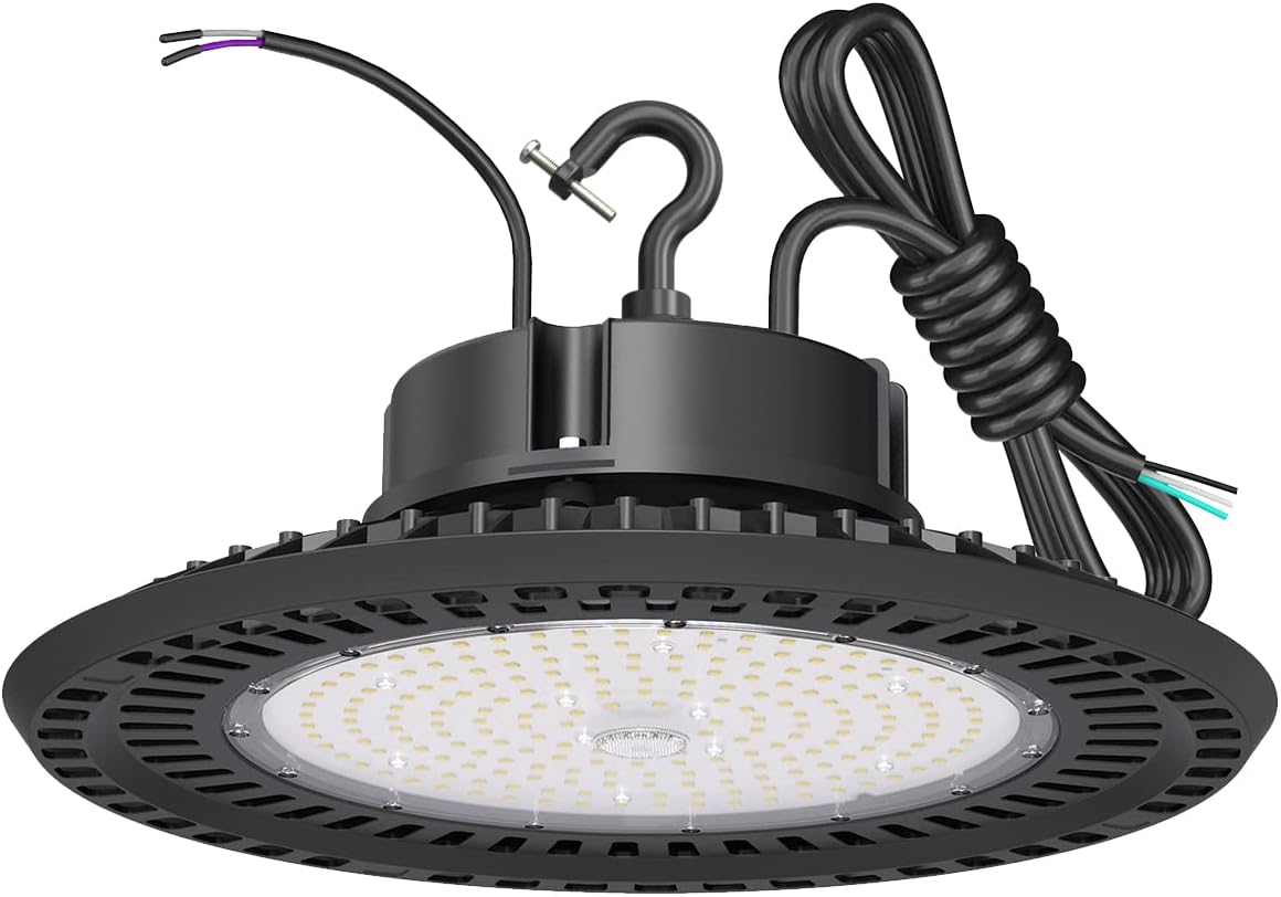 UFO LED High Bay Light 240W 5000K 36,000LM 0-10V Dimmable IP65 Hook Mount, Pack of 2 G322896