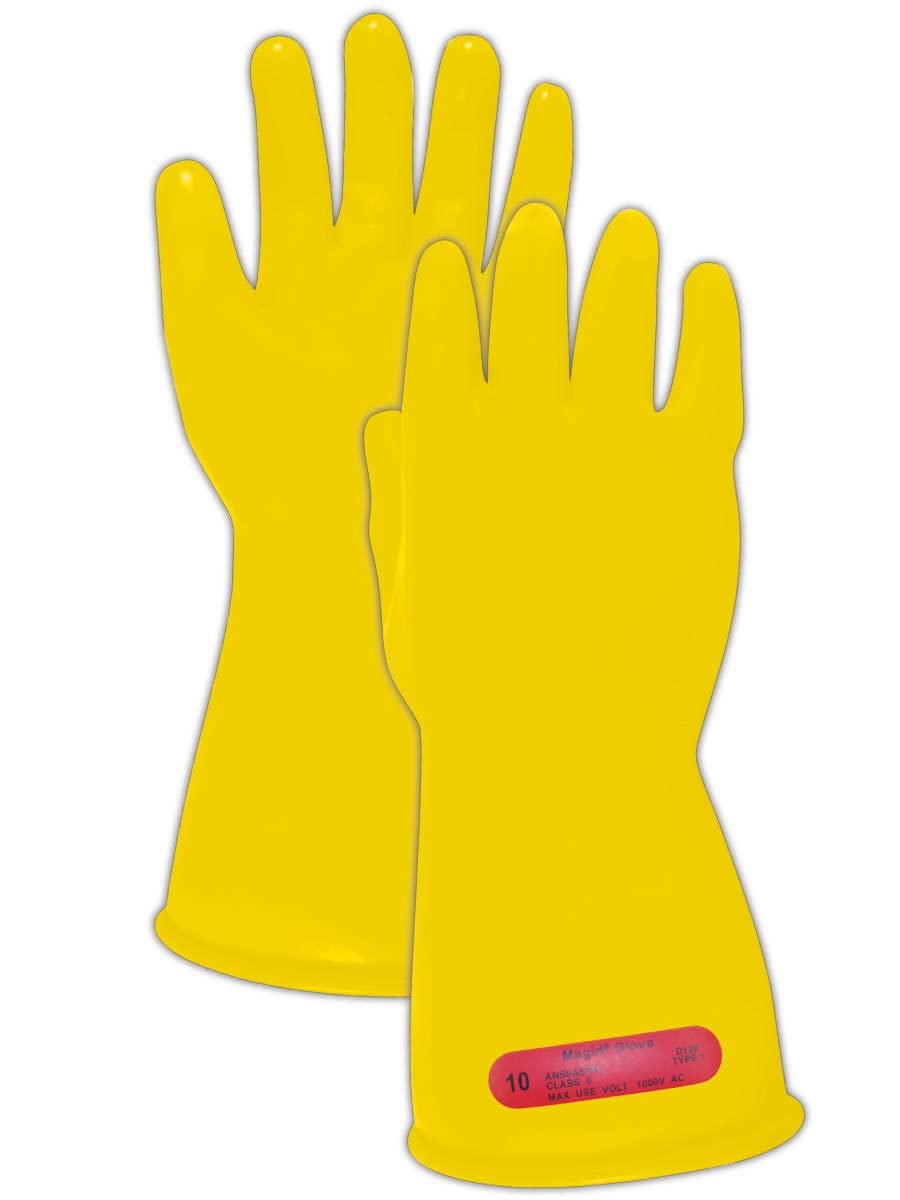 Yellow Rubber Electrical Gloves B475