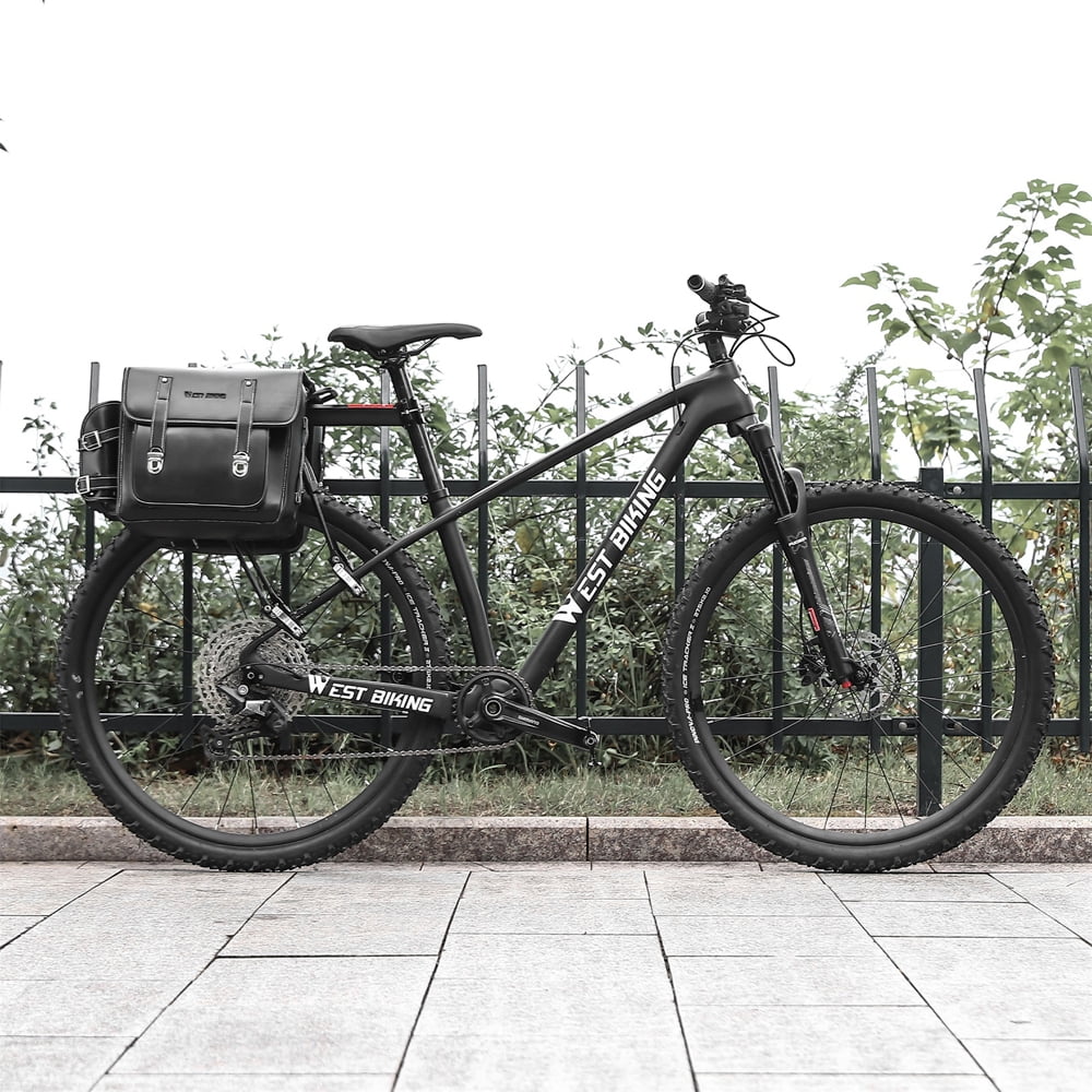 Retro Leather Bike Rear Bag with Side Bag P798