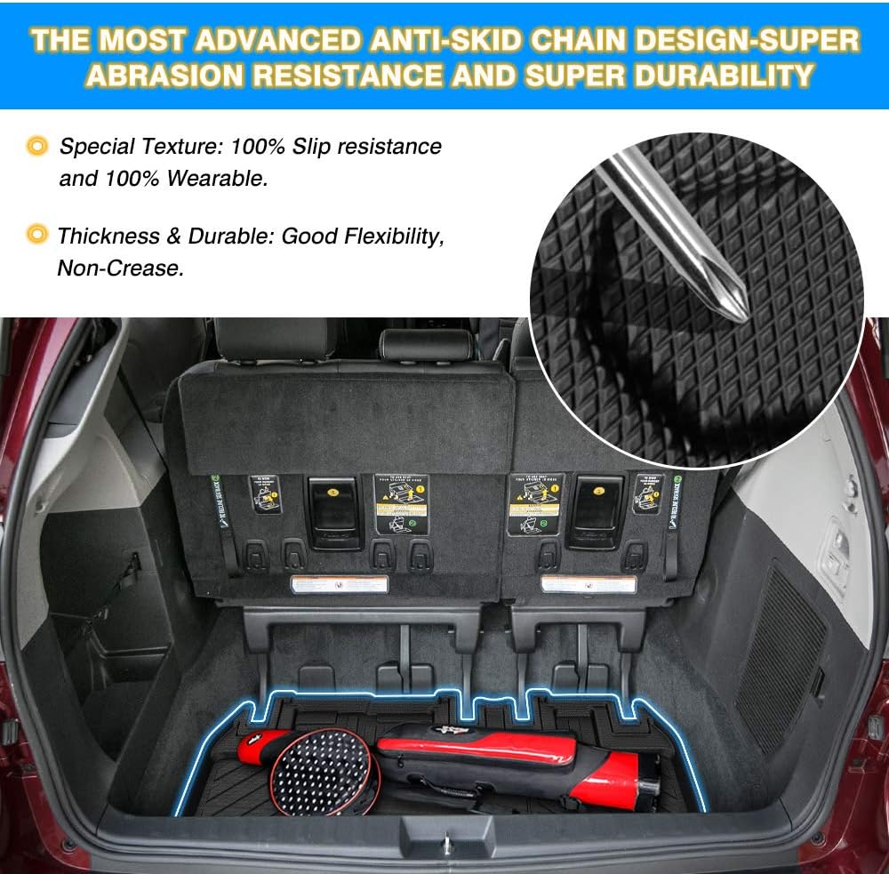 Cargo Liner Trunk Floor Mat for Toyota Sienna 2011-2019 Pack of 2 Y415