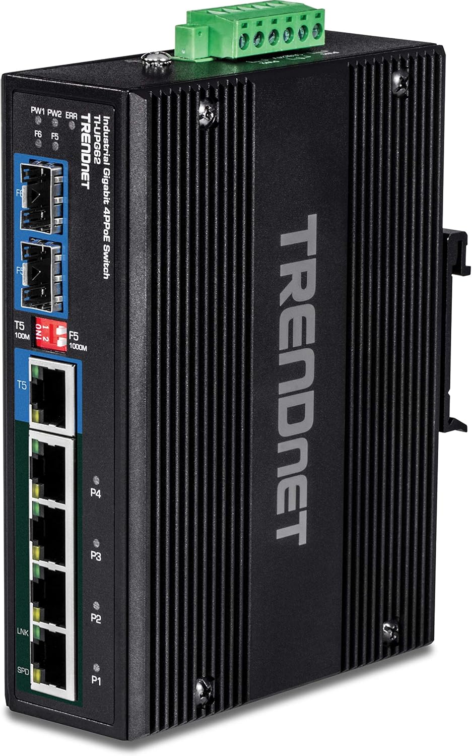 6-Port Hardened Industrial Gigabit PoE+ DIN-Rail Switch R16294