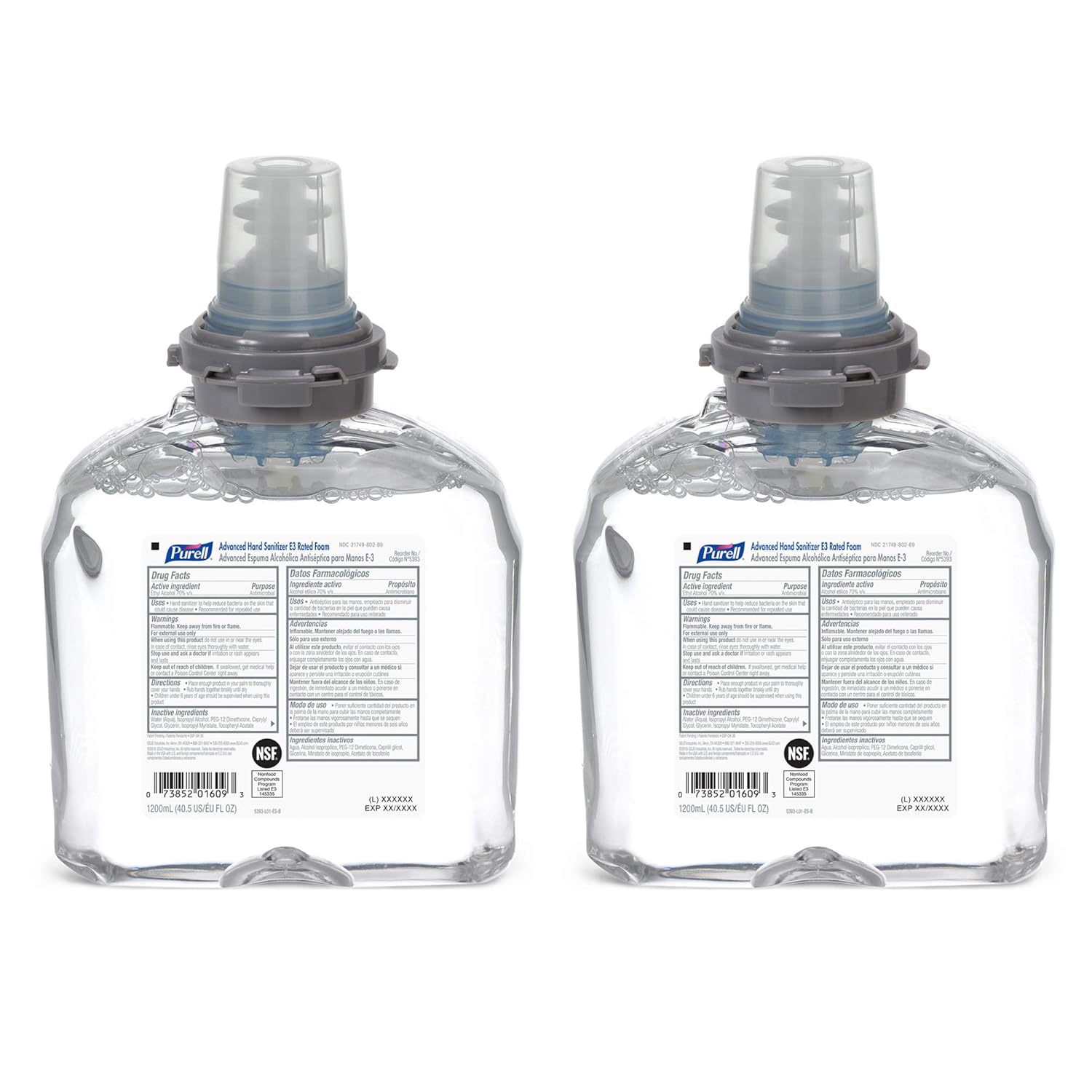 PURELL Advanced Hand Sanitizer Foam, Clean Scent, 1200 mL Refill, Pack of 2 G94287
