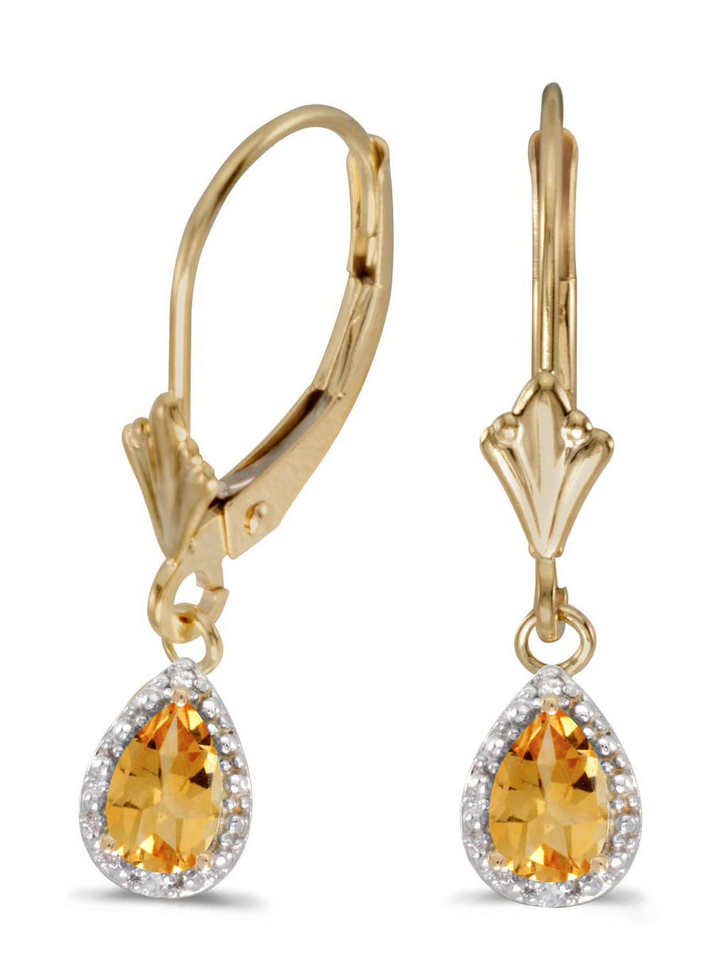 Pear Citrine And Diamond Leverback Earrings C668884