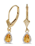 Pear Citrine And Diamond Leverback Earrings C668884
