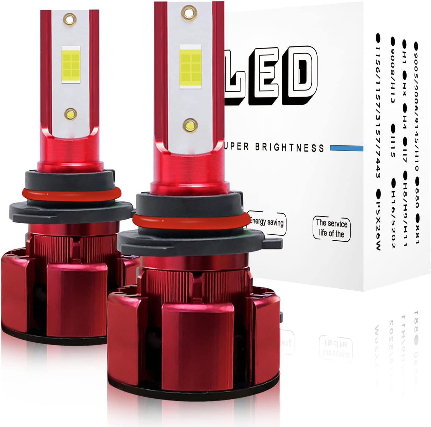 9005 +H11 High/Low Beam LED Headlight Bulbs + H16 LED Fog Light Bulbs, 6000K Cool White, Pack of 6 P998133