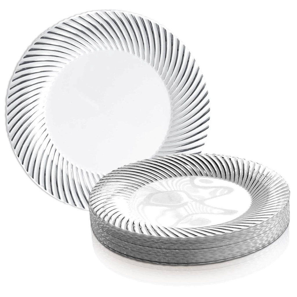 White Disposable Plastic Buffet Plates H73674
