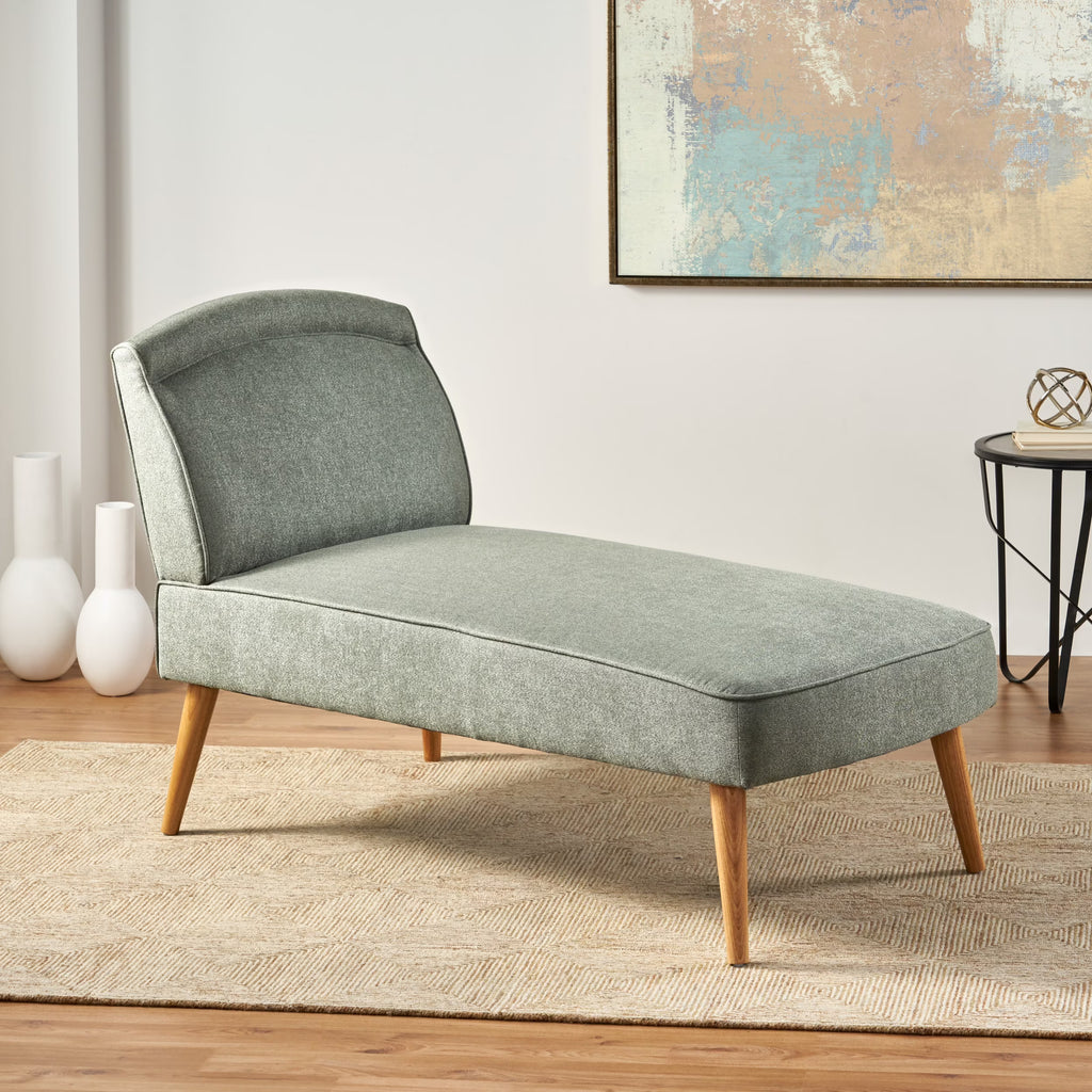 Slate Gray Fabric Chaise Lounge Y760