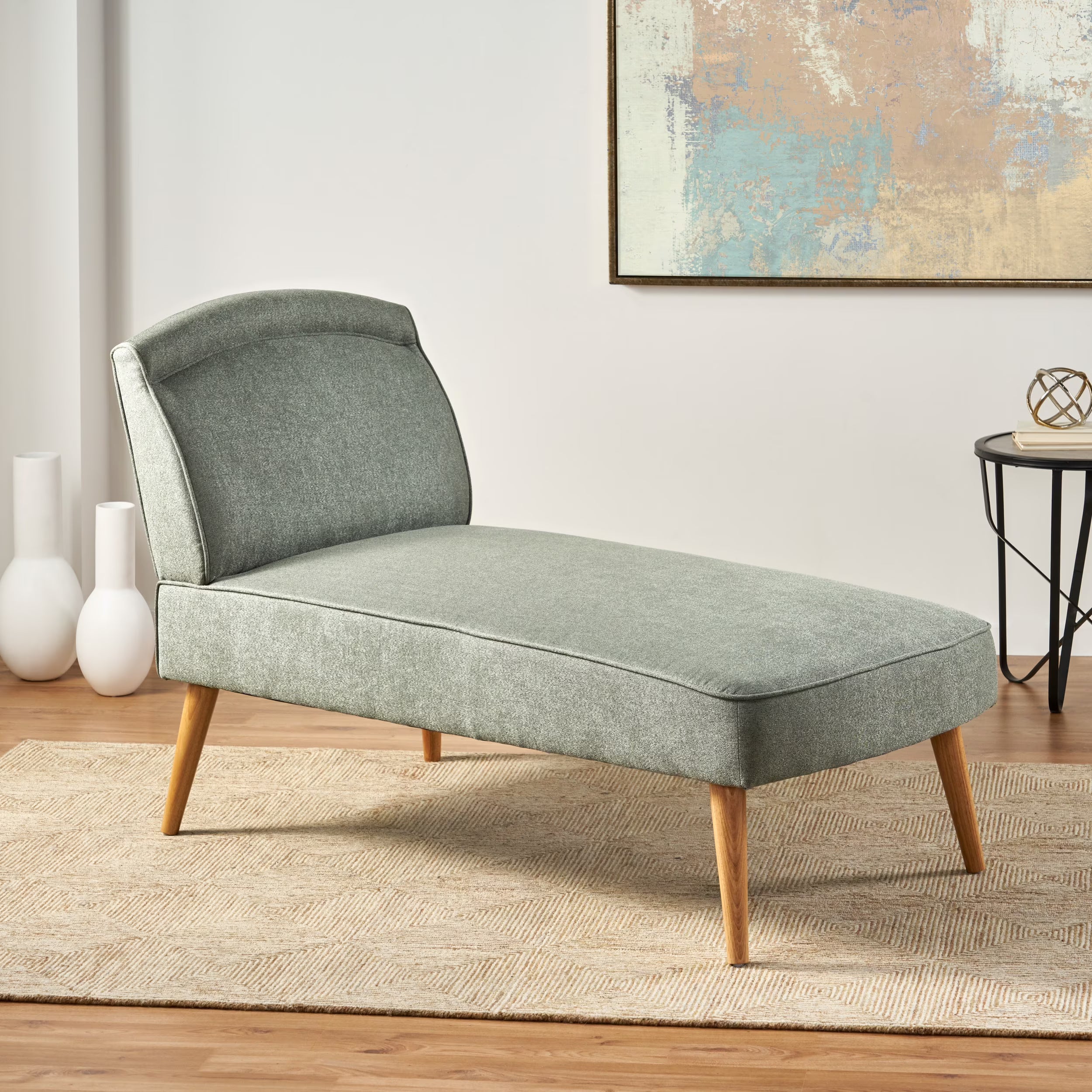 Slate Gray Fabric Chaise Lounge Y760