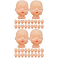 40 Pcs Vinyl Doll Head Key Fob Craft Making Supplies F91898