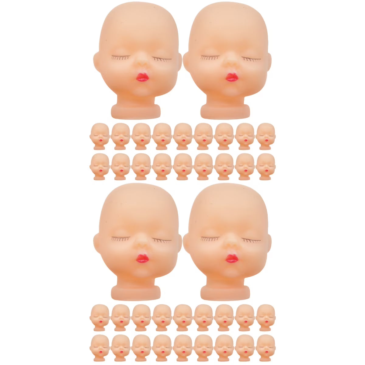 40 Pcs Vinyl Doll Head Key Fob Craft Making Supplies F91898