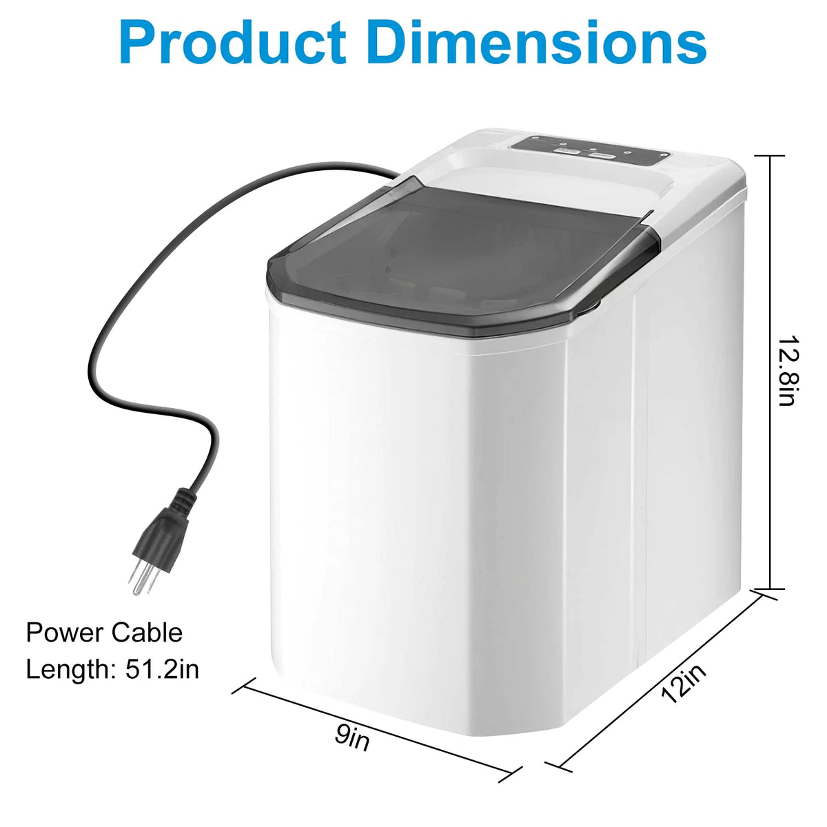 Portable Countertop Ice Maker with Ice Scoop and Basket P51199