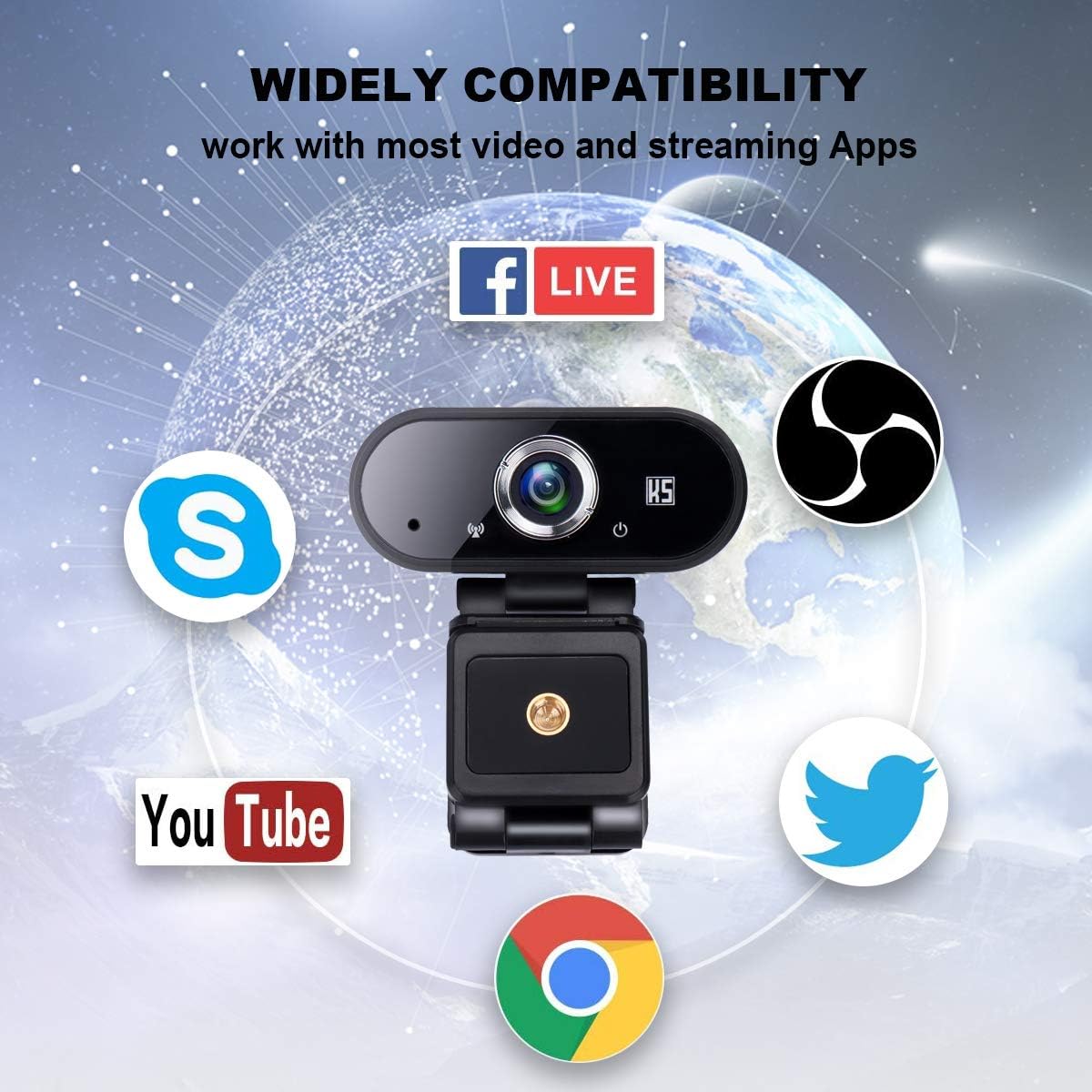HD 1080P USB Webcam with Tripod and Privacy Cover, Pack of 2 C9189