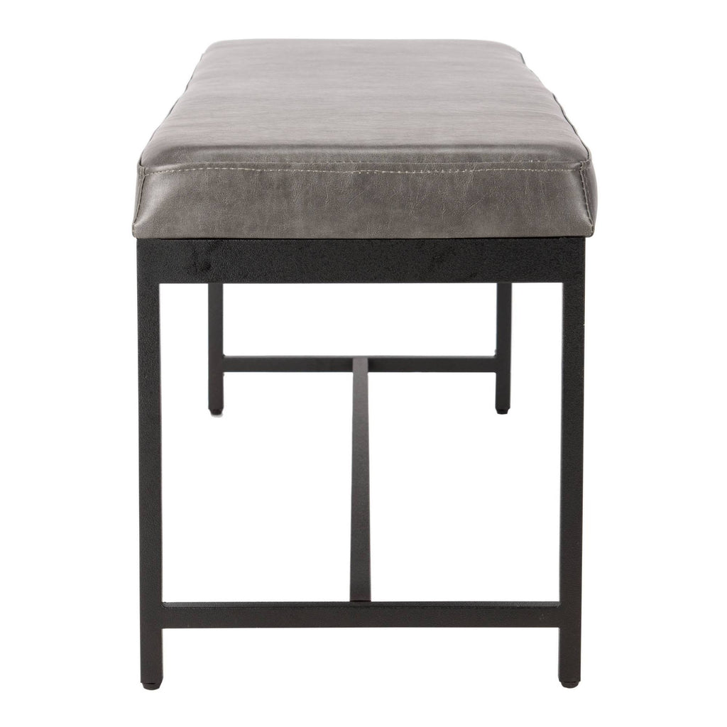 Grey Faux Leather Bench P698917