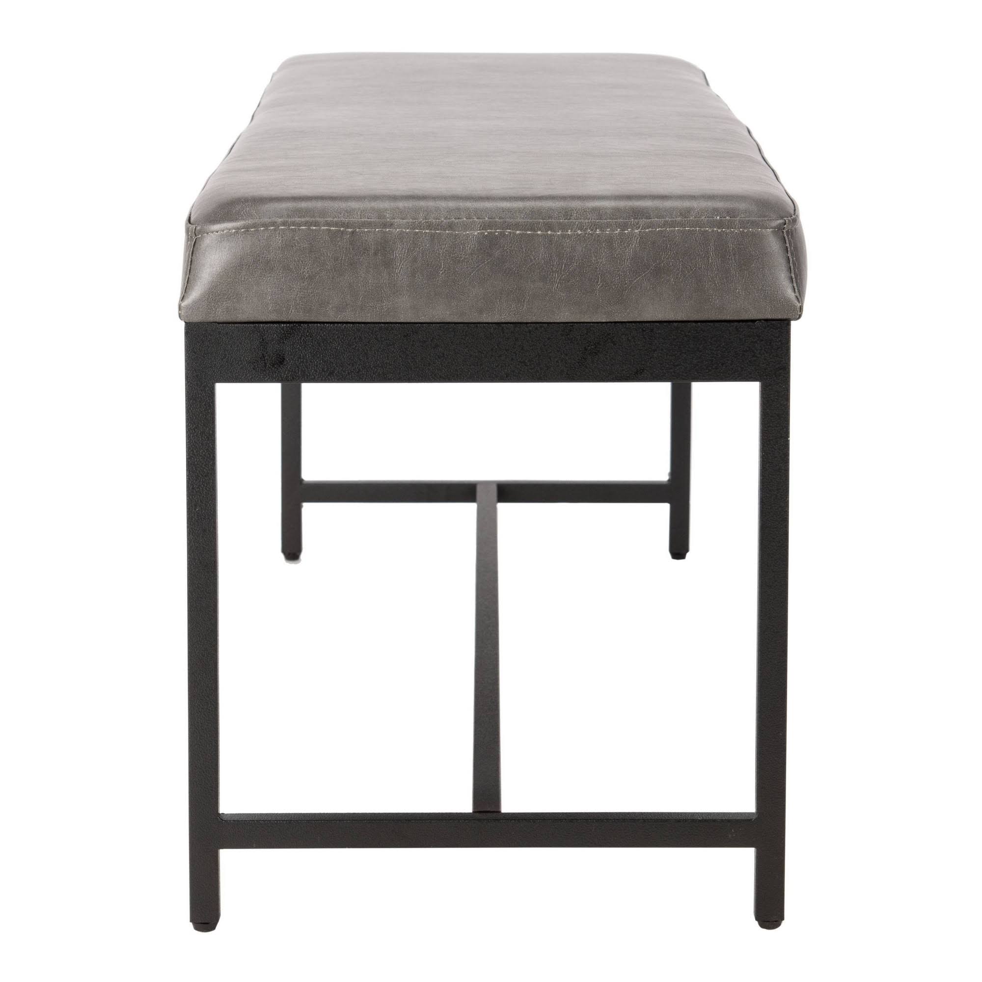 Grey Faux Leather Bench P698917