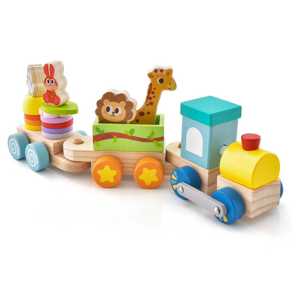 Wooden Stackable Train Set with Animal Toys & Locomotive O808011