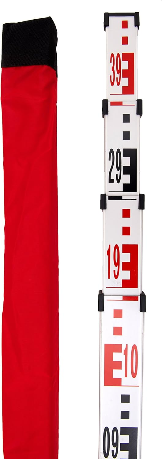 4 Meter Dual Sided Aluminum Grade Rod with Carrying Case Pack of 2 C336559