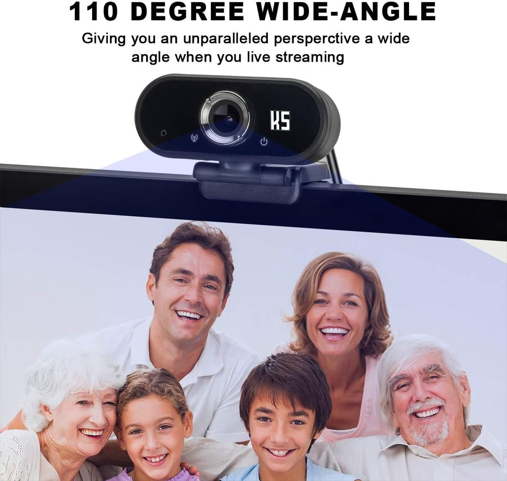 HD 1080P USB Webcam with Tripod and Privacy Cover, Pack of 2 C9189