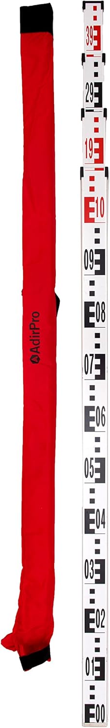 4 Meter Dual Sided Aluminum Grade Rod with Carrying Case Pack of 2 C336559