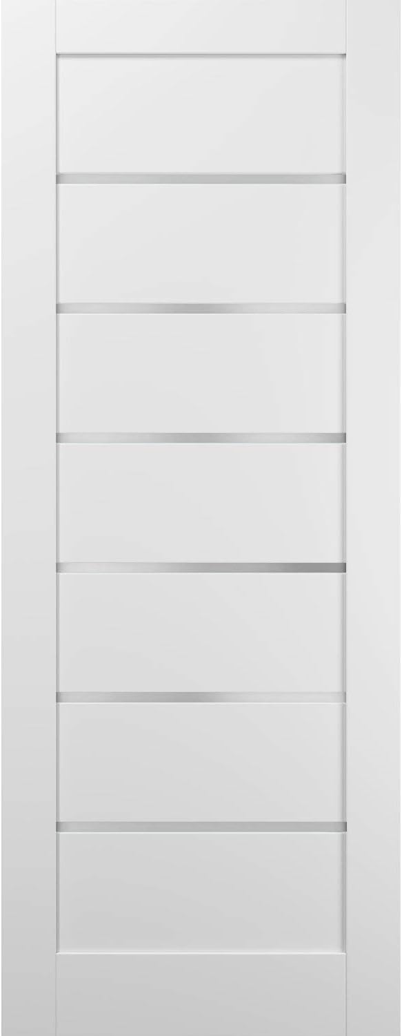 White Silk Frosted Opaque Glass Barn Door Panel 30 x 84 S548