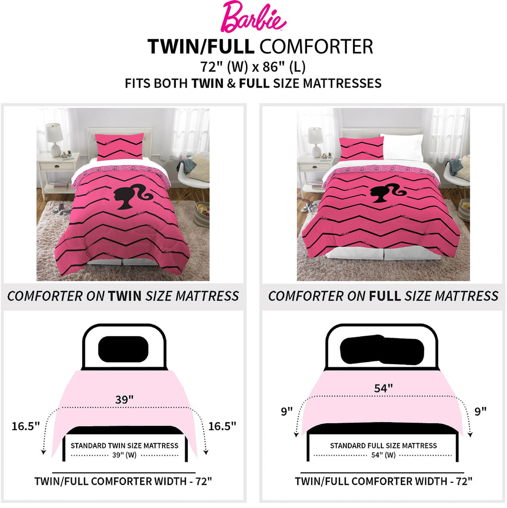 Pink Chevron Microfiber Twin Full Comforter Set R582