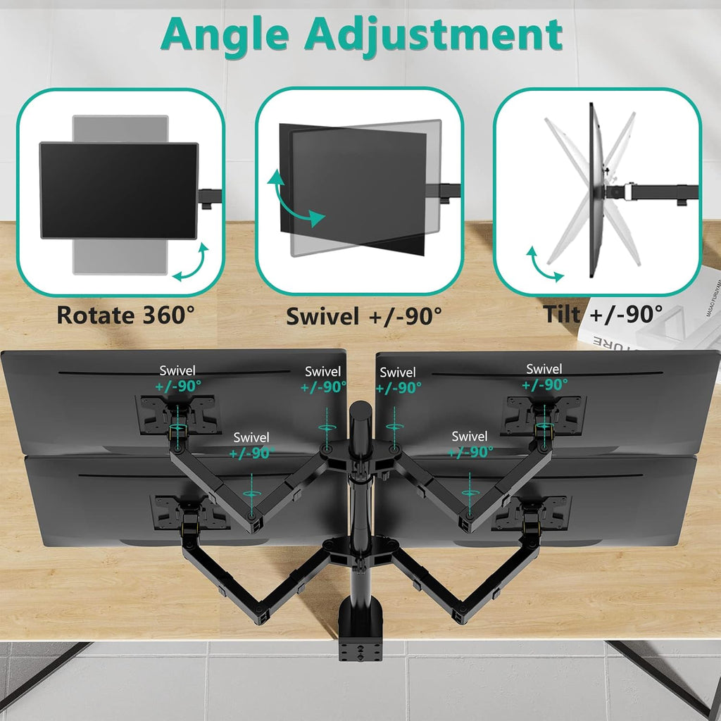 Quad Monitor Desk Mount, Black, Pack of 2 N9929