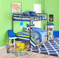 Twin Over Twin Black Stackable Bunk Bed with Ladder and Metal Frame G69722