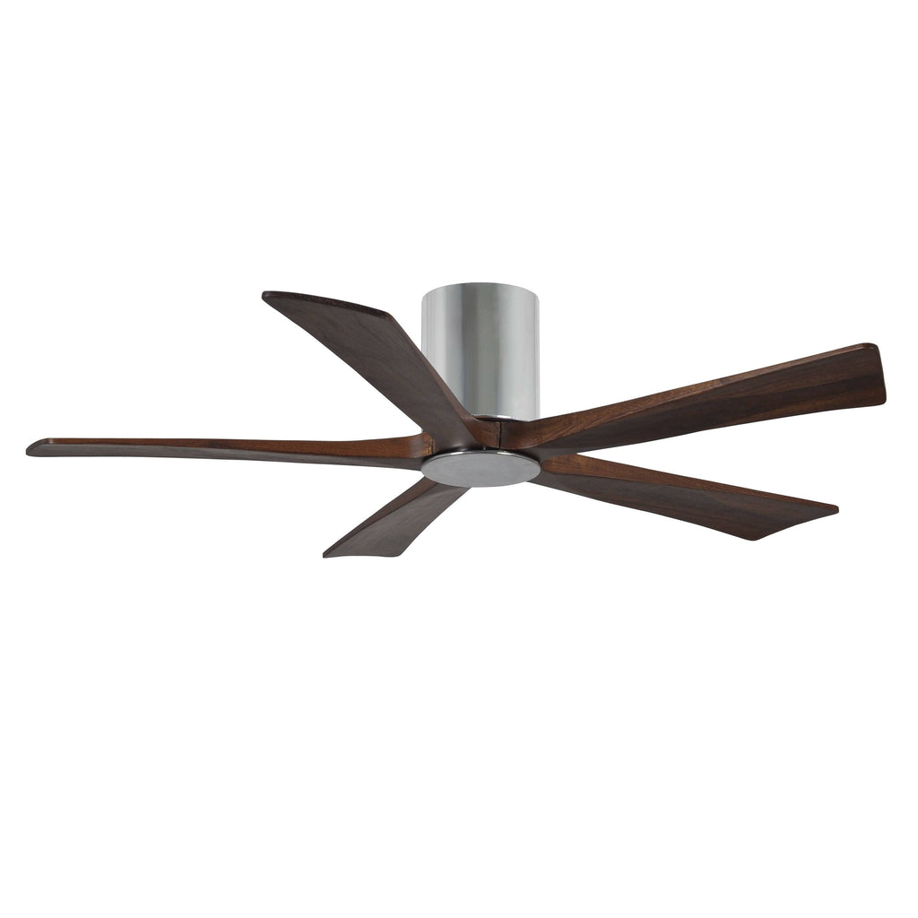 52 inch Paddle Ceiling Fan in Polished Chrome 5 Walnut Tone Blade S562