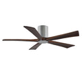 52 inch Paddle Ceiling Fan in Polished Chrome 5 Walnut Tone Blade S562