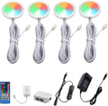 RGBWW Color Changing LED Puck Lights Kit, 4 Lights, 12W, Pack of 2 H30616