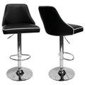 Faux Leather Adjustable Swivel Bar Stool in Black (Set of 2) Z867743
