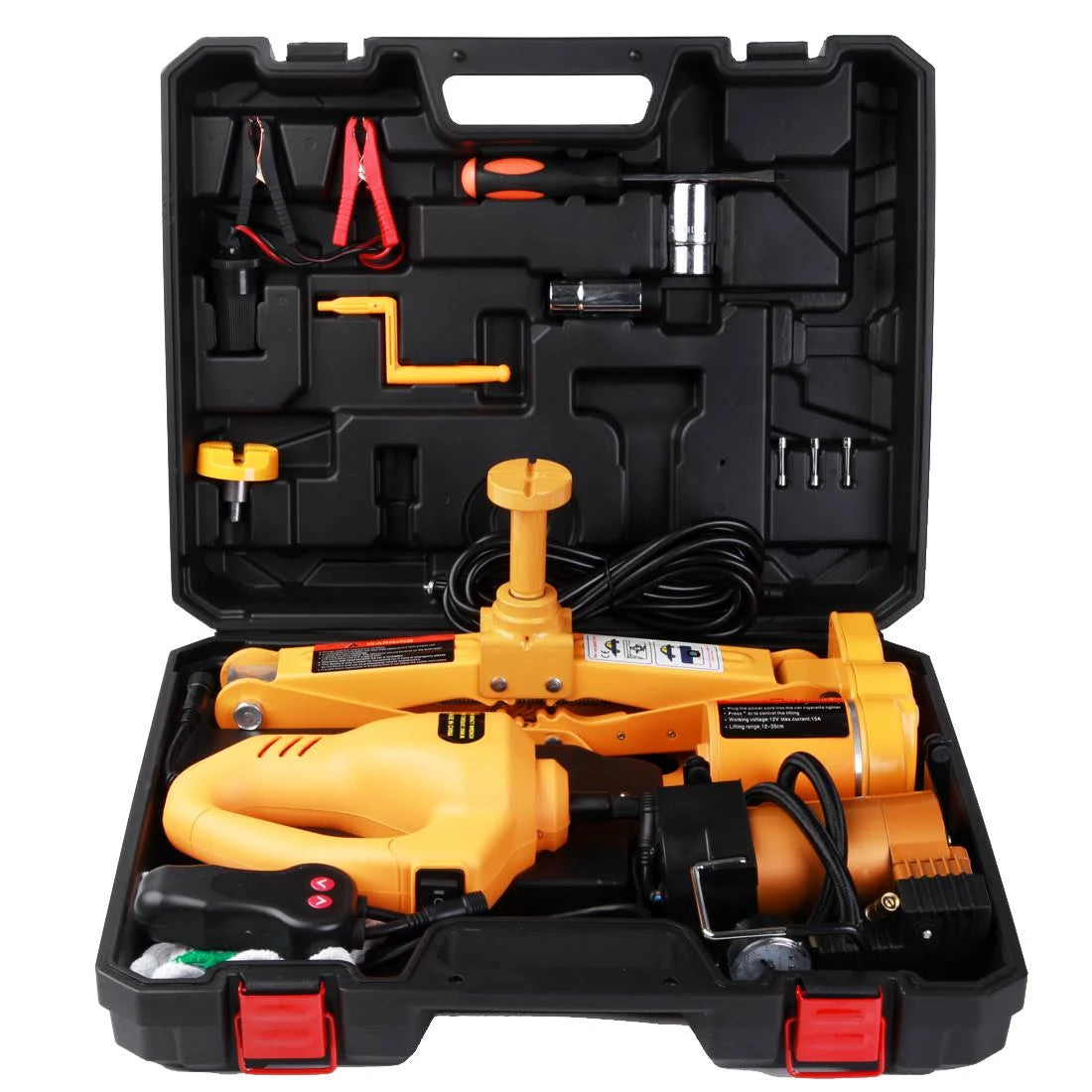 12V Electric Car Floor Jack Set 3T with Wrench & Tire Inflator Pump S383091